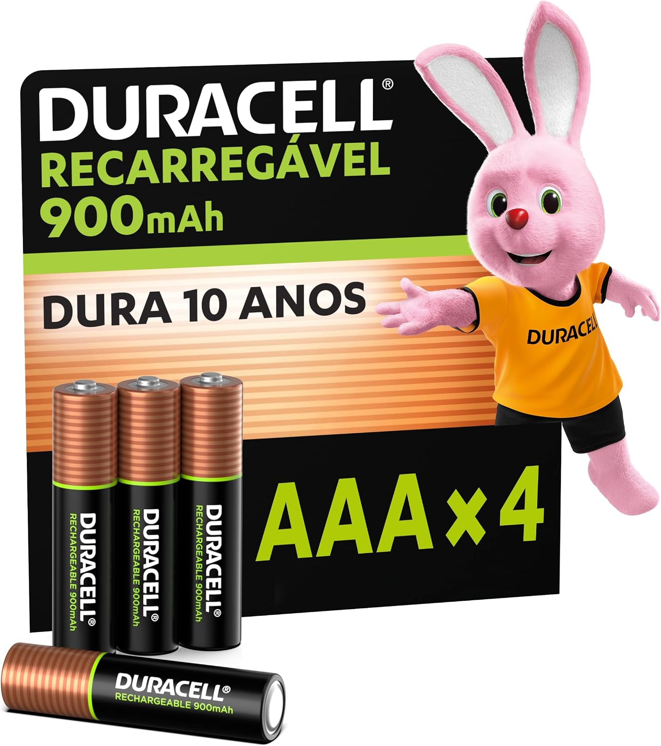 Duracell Pilha Recarregável AAA 900mAh Palito Com 4 Unidades