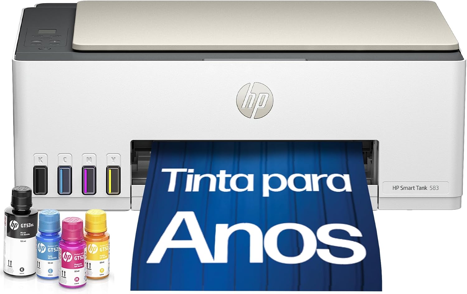 Impressora Multifuncional HP Smart Tank 583 Tanque de Tinta Colorida Wi-Fi (4A8D8A)