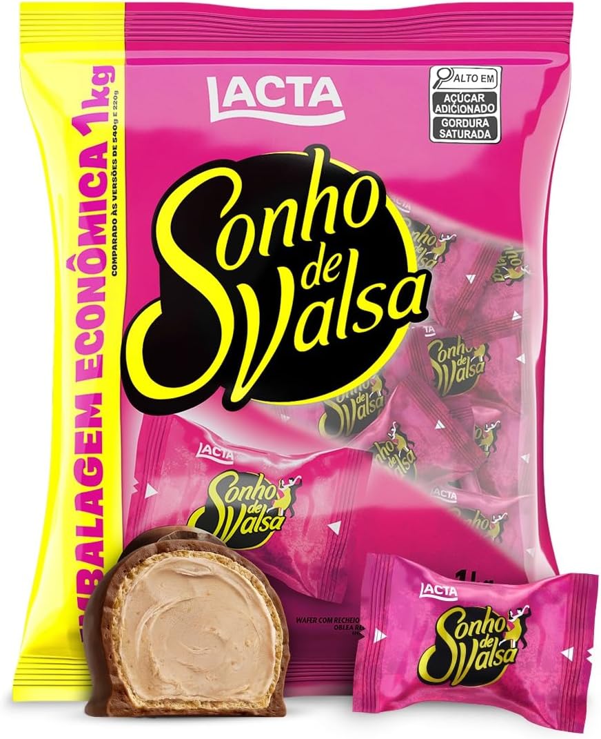 Lacta Sonho de Valsa Wafer Recheado Sabor Chocolate 1kg