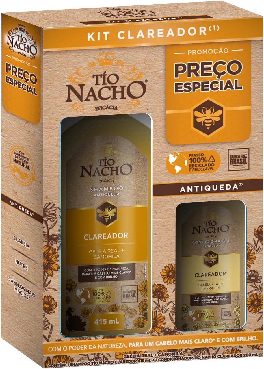 Tío Nacho Clareador Kit Shampoo 415ml + Condicionador 200ml - Antiqueda
