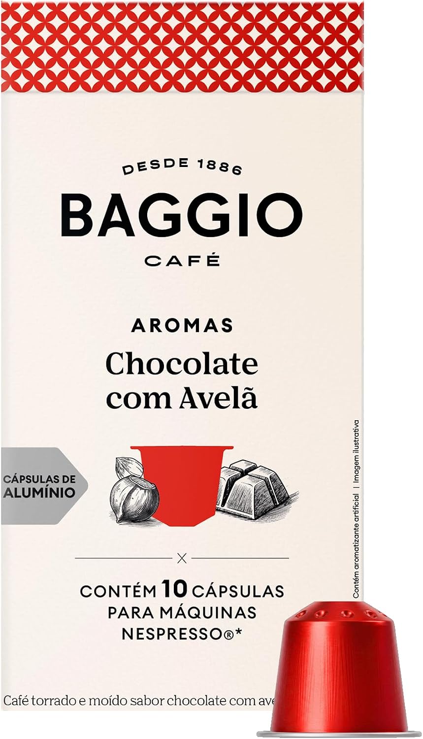 Baggio Café Cápsulas De Café Aroma Chocolate Com Avelã Compatível Com Nespresso Contém 10 