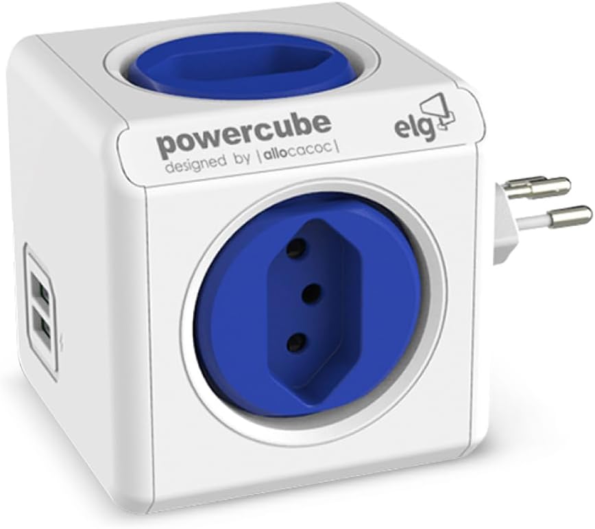 ELG, PWC-R4U, PowerCube USB, Filtro de Linha, Multiplicador 4 Tomadas Bivolt com 2 Portas 