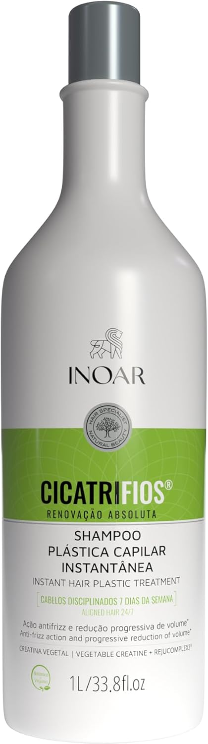 Inoar, Cicatrifios, Shampoo Reconstrutor, Hidratação Profunda e Redução de Volume 1L