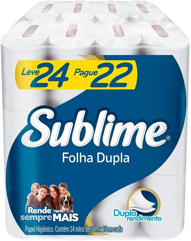 Papel Higiênico Folha Dupla 30M Sublime Softys 24 Rolos