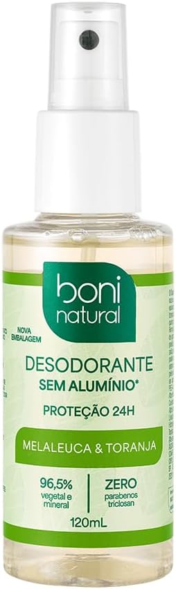 Desodorante Natural e Vegano com óleos essenciais de Melaleuca e Toranja, 24h de proteção,