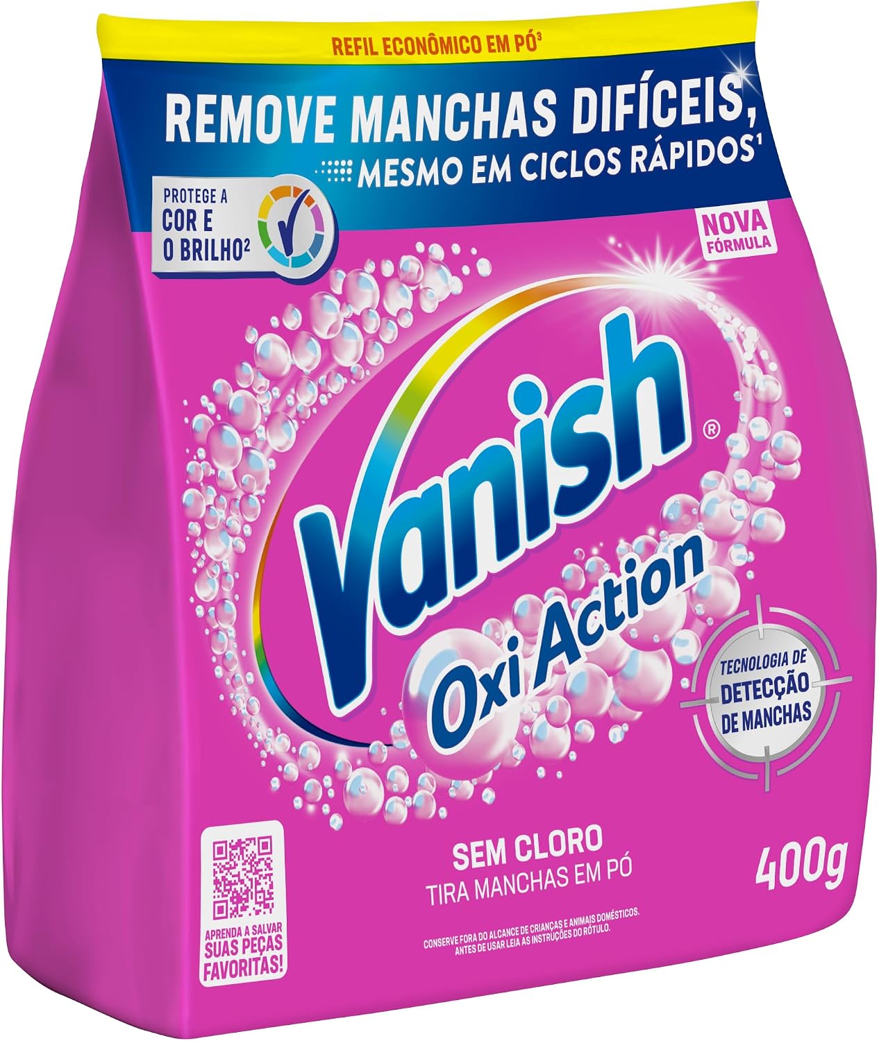Vanish Tira Machas Em Pó Multi Power Oxi Action 400G Refil Econômico Para Roupas Coloridas