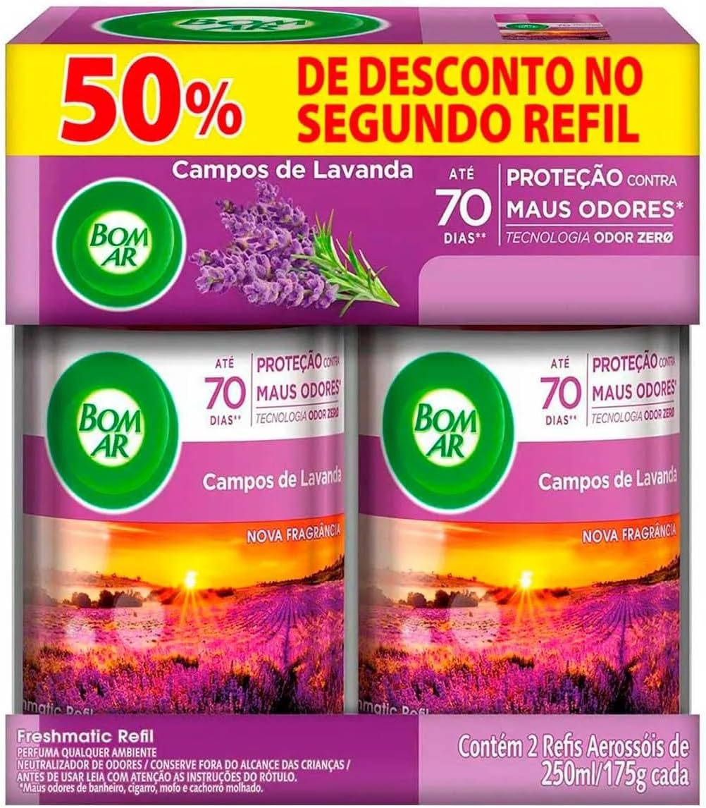 Aromatizador de Ambiente Bom Ar Automático Aerossol Freshmatic + Refil na 2ª Unidade — Cam