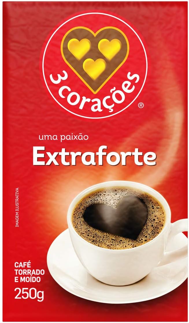 3 Corações Café Torrado E Moído Extra Forte À Vácuo 250G