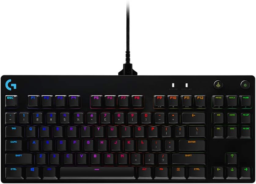 Teclado Mecânico Gamer Logitech G PRO com Layout US, RGB LIGHTSYNC, Design TKL, Cabo Desta