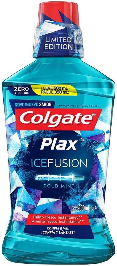 Colgate Plax Ice Fusion Cold Mint Enxaguante Bucal, 500ml