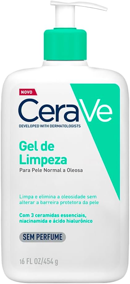CeraVe, Gel de Limpeza Facial para pele oleosa, com Ácido Hialurônico e Niacinamida