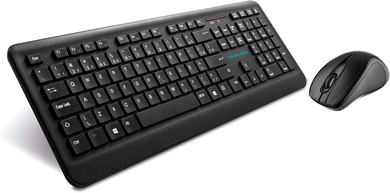 🔥 Combo Movitec, Teclado ABNT2 + Mouse sem Fio com 1200 DPI - OTCW-01