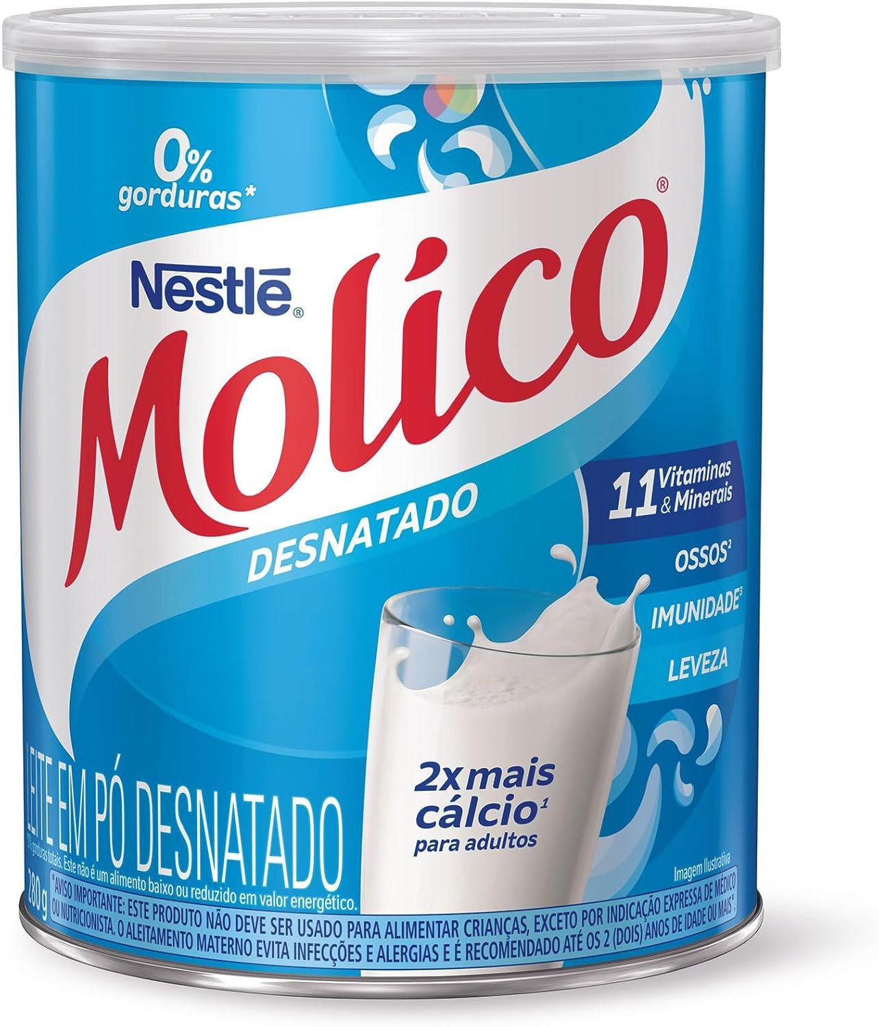 Leite em Pó Desnatado MOLICO Total Cálcio 280g