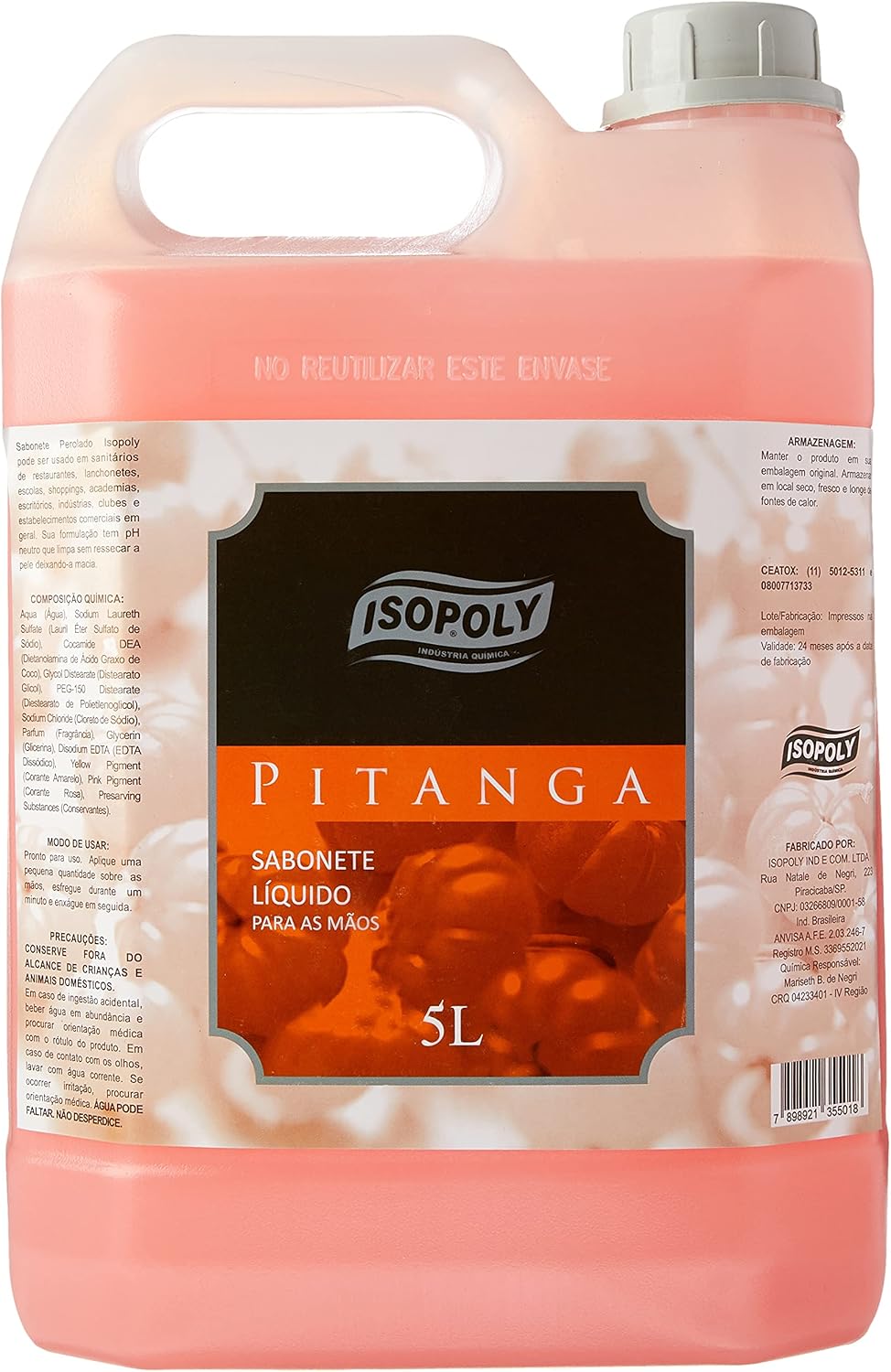 Sabonete Perolado Pitanga – 5000 Ml, Isopoly