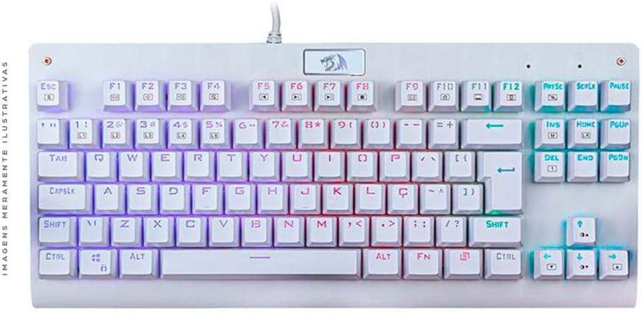 Teclado Mecânico Redragon Dark Avenger Lunar White