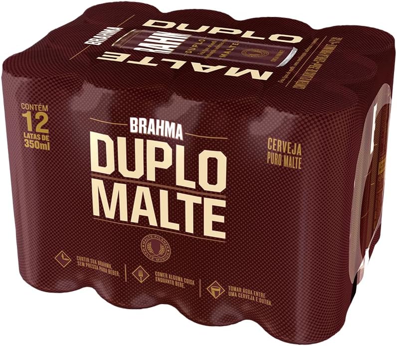 Pack Cerveja Brahma Duplo Malte Lata Sleek - com 12 unidades 350ml