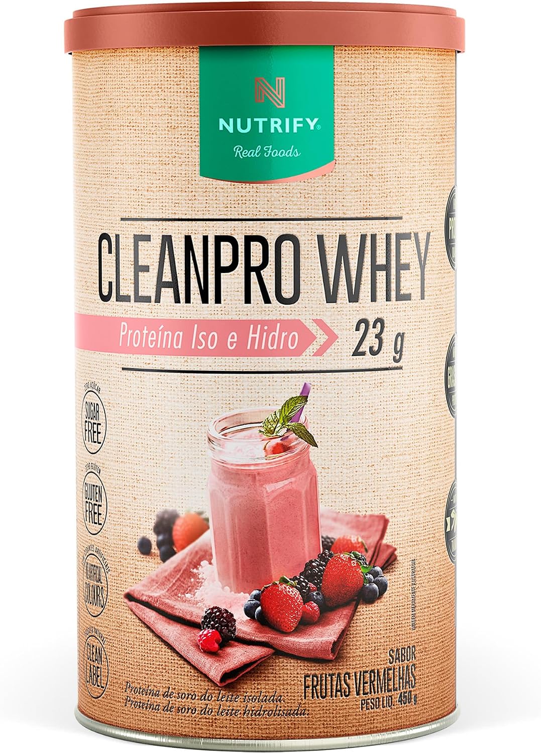 Nutrify - Whey Protein CleanPro - Frutas Vermelhas - 450g
