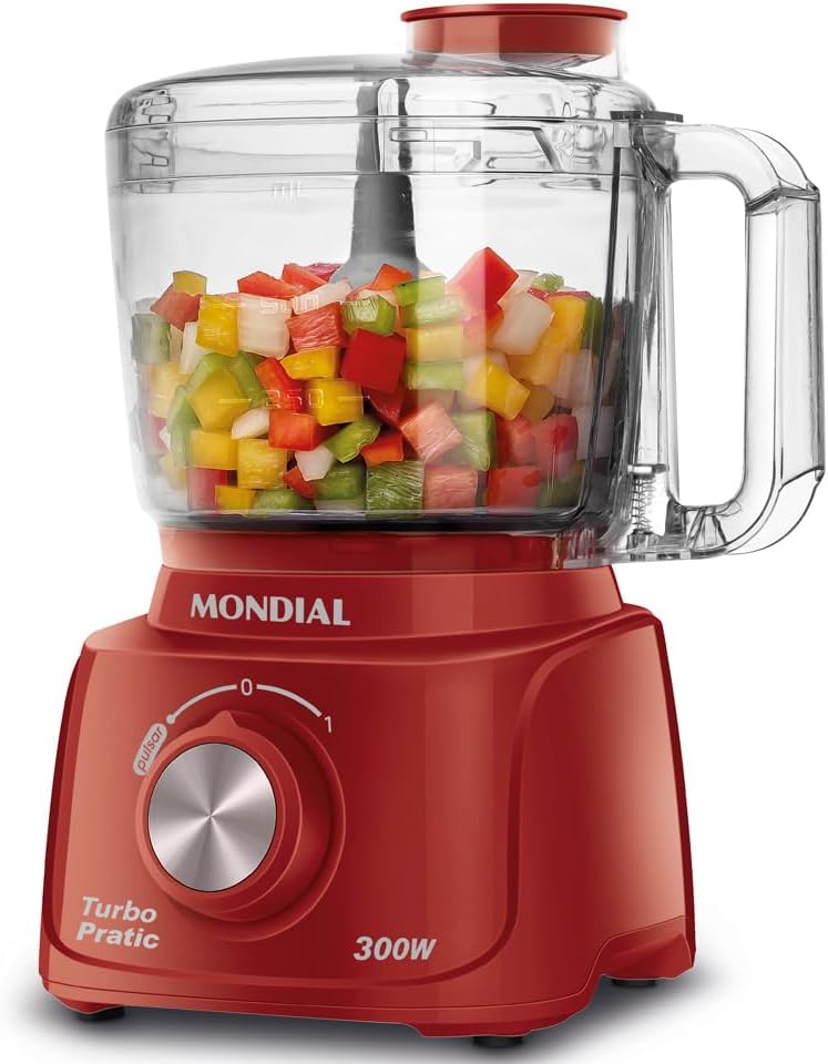 Mini Processador Turbo Pratic Vermelho MONDIAL 300W 220V
