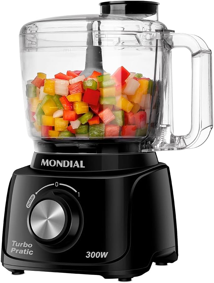 MONDIAL Mini Processador Turbo Pratic, Preto, 300W, 110V - MP-16-B