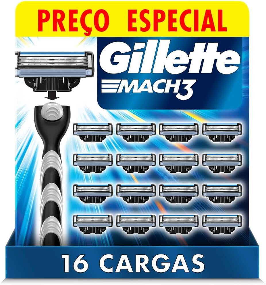 Gillette Mach3 Carga para Aparelho de Barbear 16 Unidades