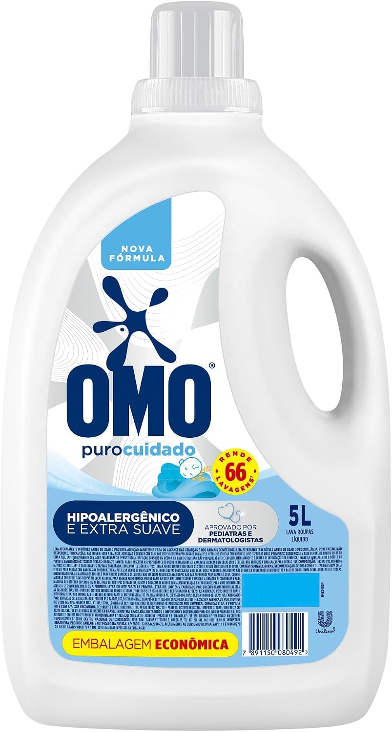OMO Sabão Líquido Omo Puro Cuidado 5L