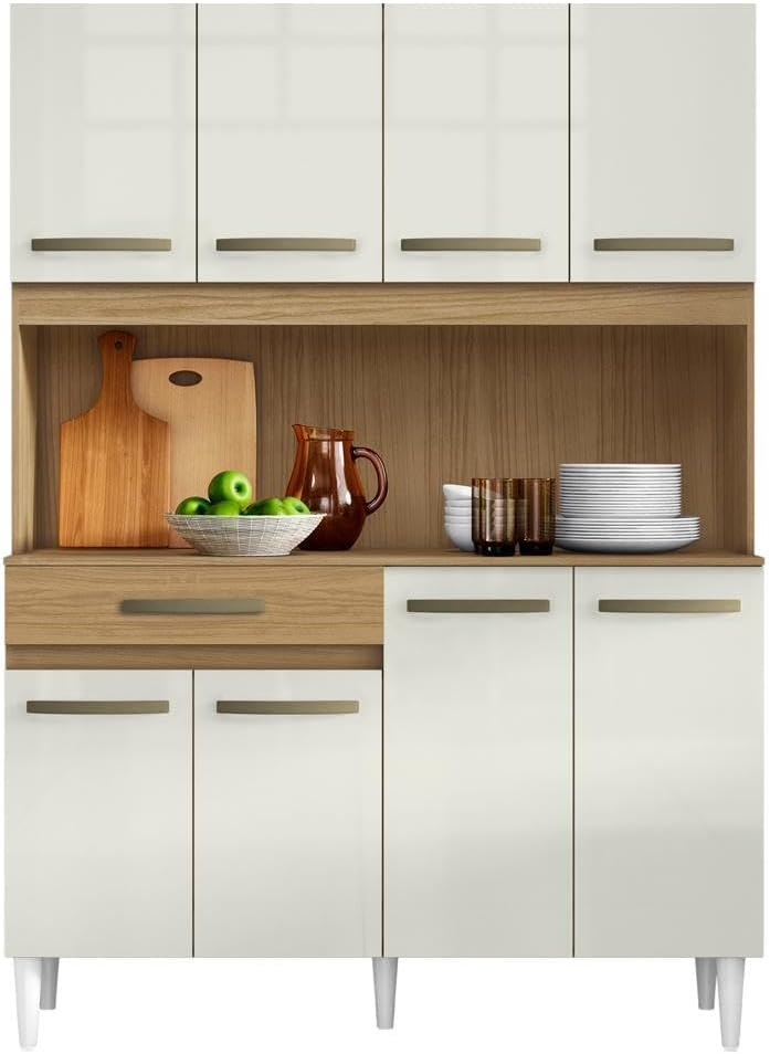 Armário de Cozinha Compacta Aramóveis Cleo 8 Portas