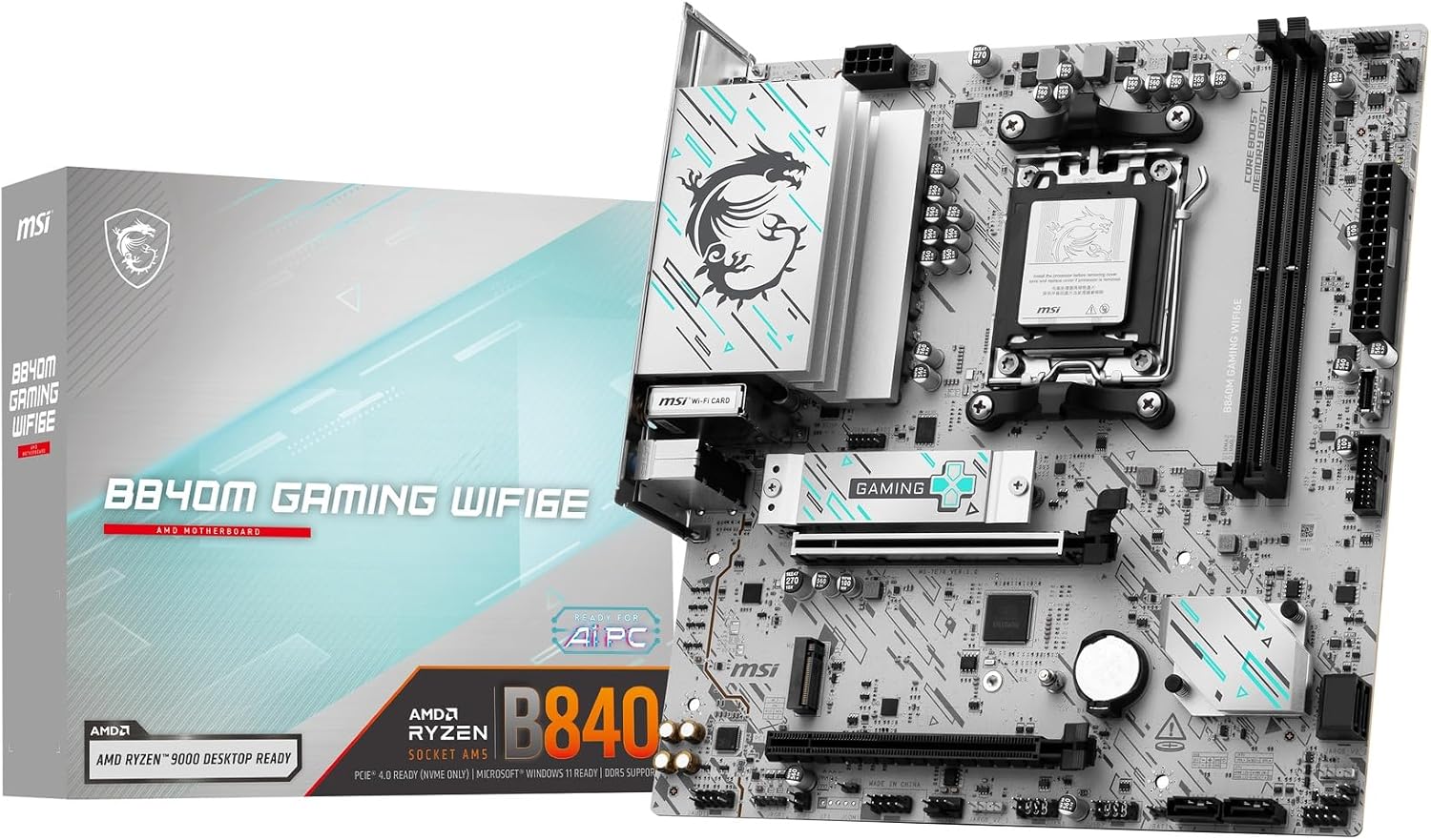🔥Placa Mãe MSI B840M GAMING WIFI6E (AM5/2xDDR5/HDMI/DisplayPort/M.2/USB 3.2)
