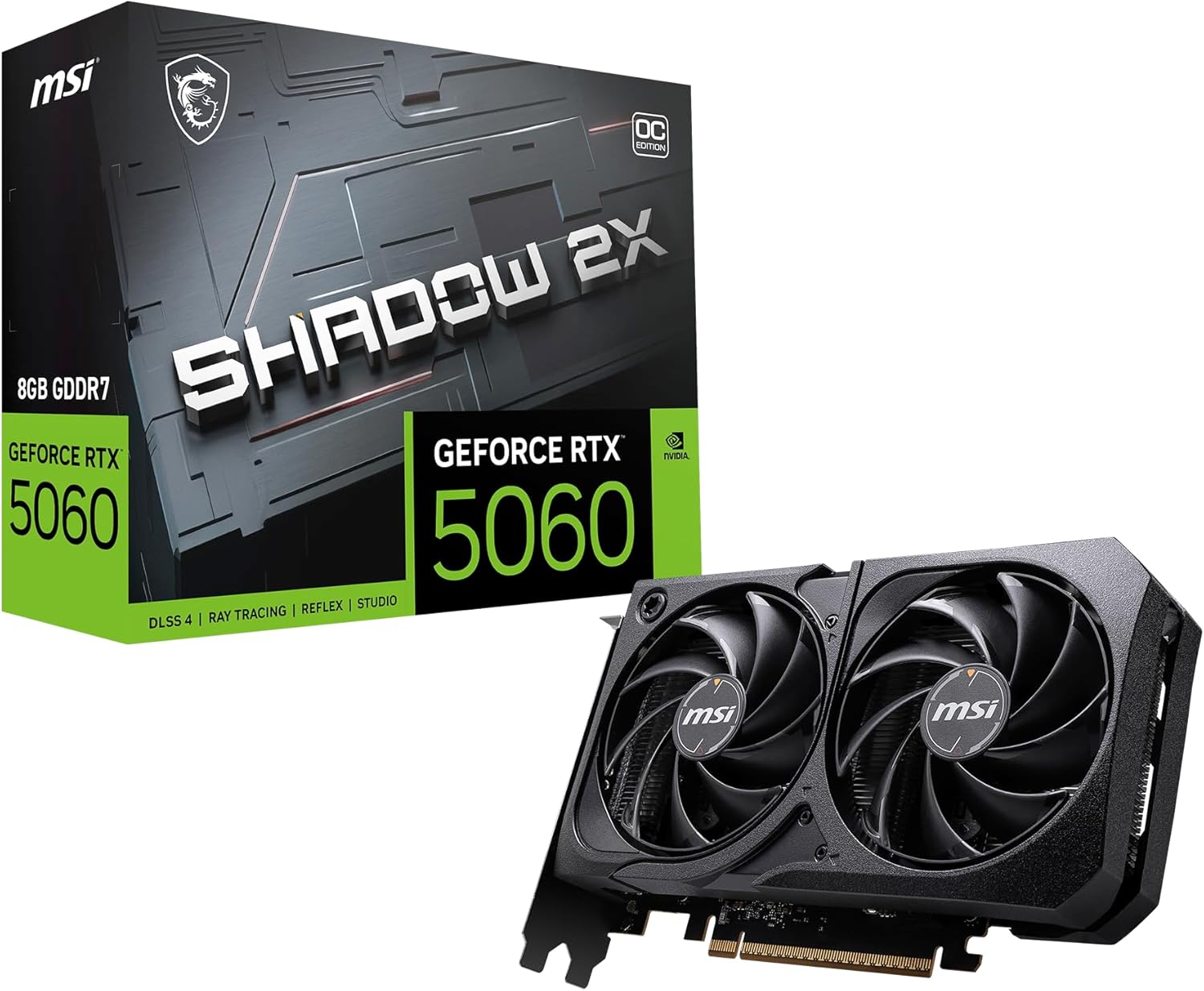 🔥 Placa de Video MSI RTX 5060 Shadow 2X OC, 8GB, GDDR7-912-V537-037