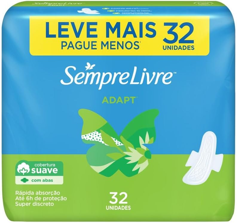 Sempre Livre Absorvente Externo Com Abas Suave, 32un