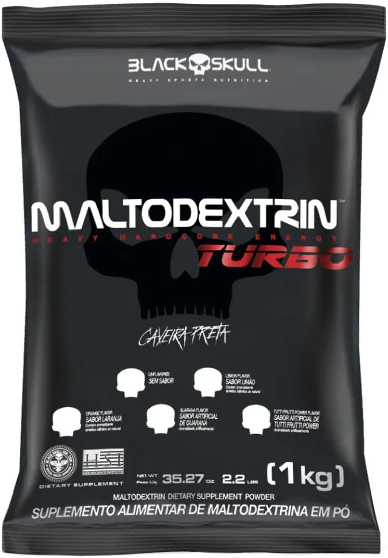 Refil Maltodextrina Turbo sem Sabor 1Kg, Black Skull