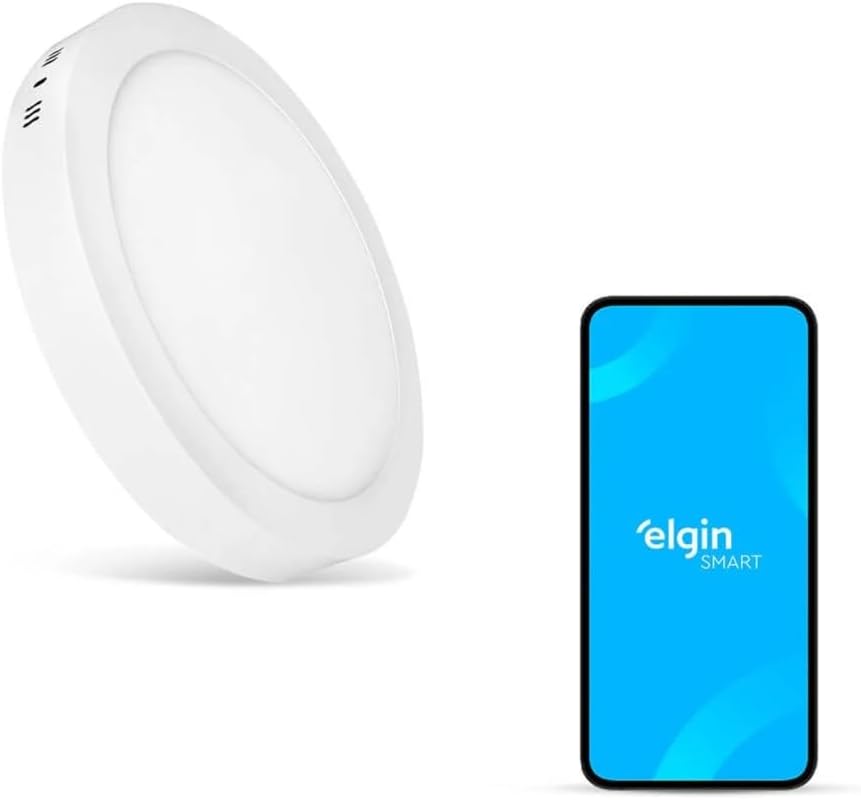 Luminária Inteligente LED 24W 3000-6500K Elgin Wi-Fi Redonda de Sobrepor Bivolt Compatível