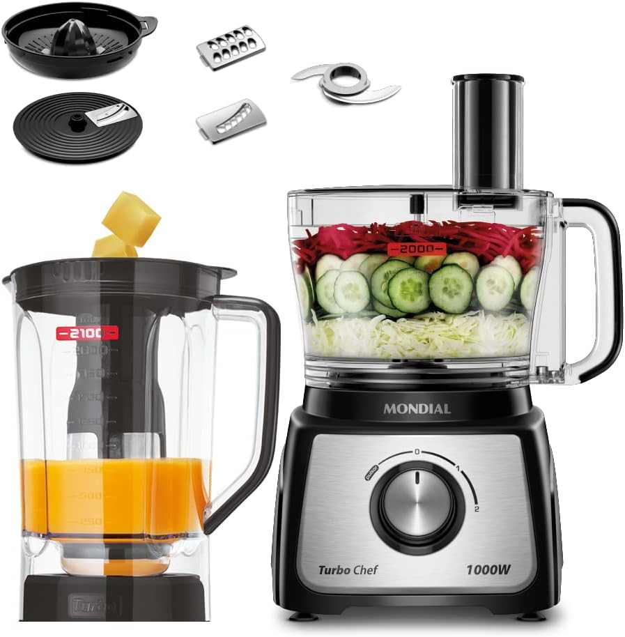 MONDIAL Multiprocessador Turbo Chef 7 em 1 1000W, 220V