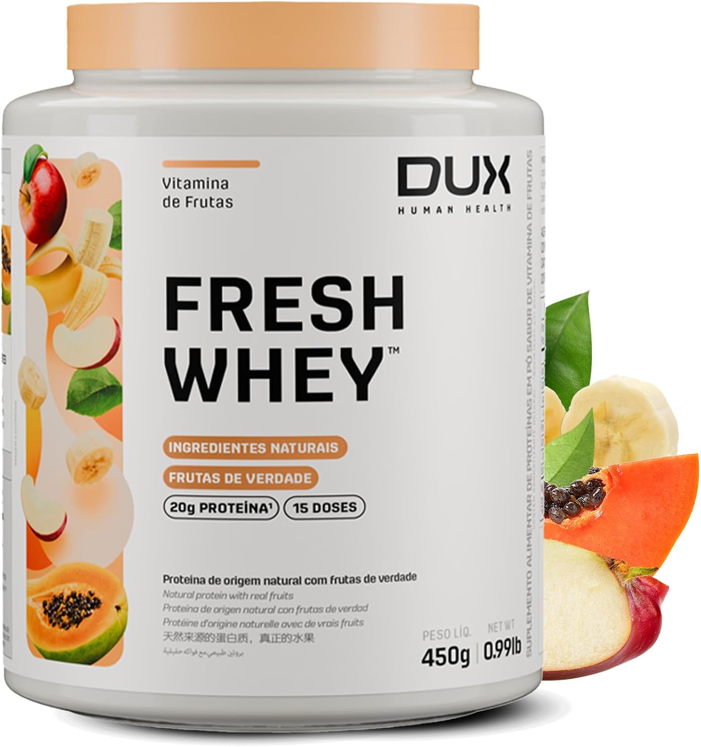 DUX HUMAN HEALTH Fresh Whey Protein 450g Vitamina de Frutas