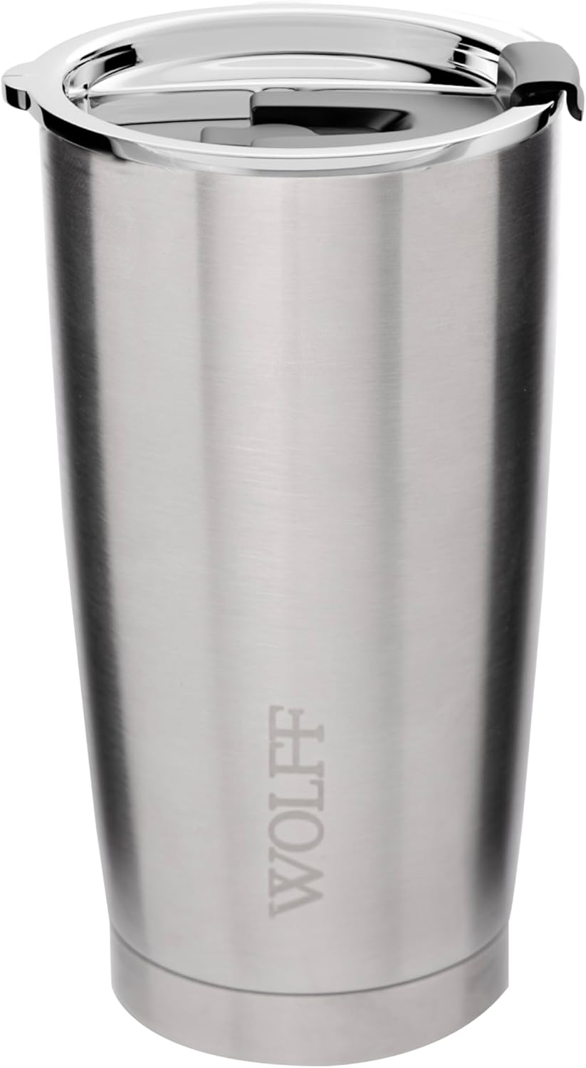 WOLFF - Copo Térmico de Aço Inox Parede Dupla Com Tampa 600ml