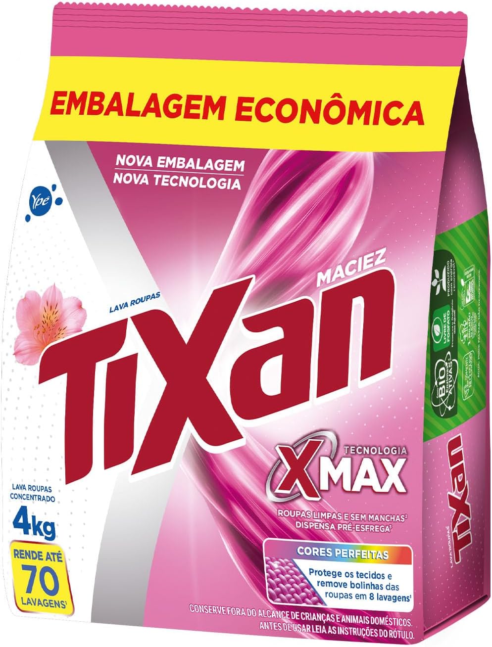 Ypê Lava Roupas em Pó Tixan Maciez Sachê 4Kg