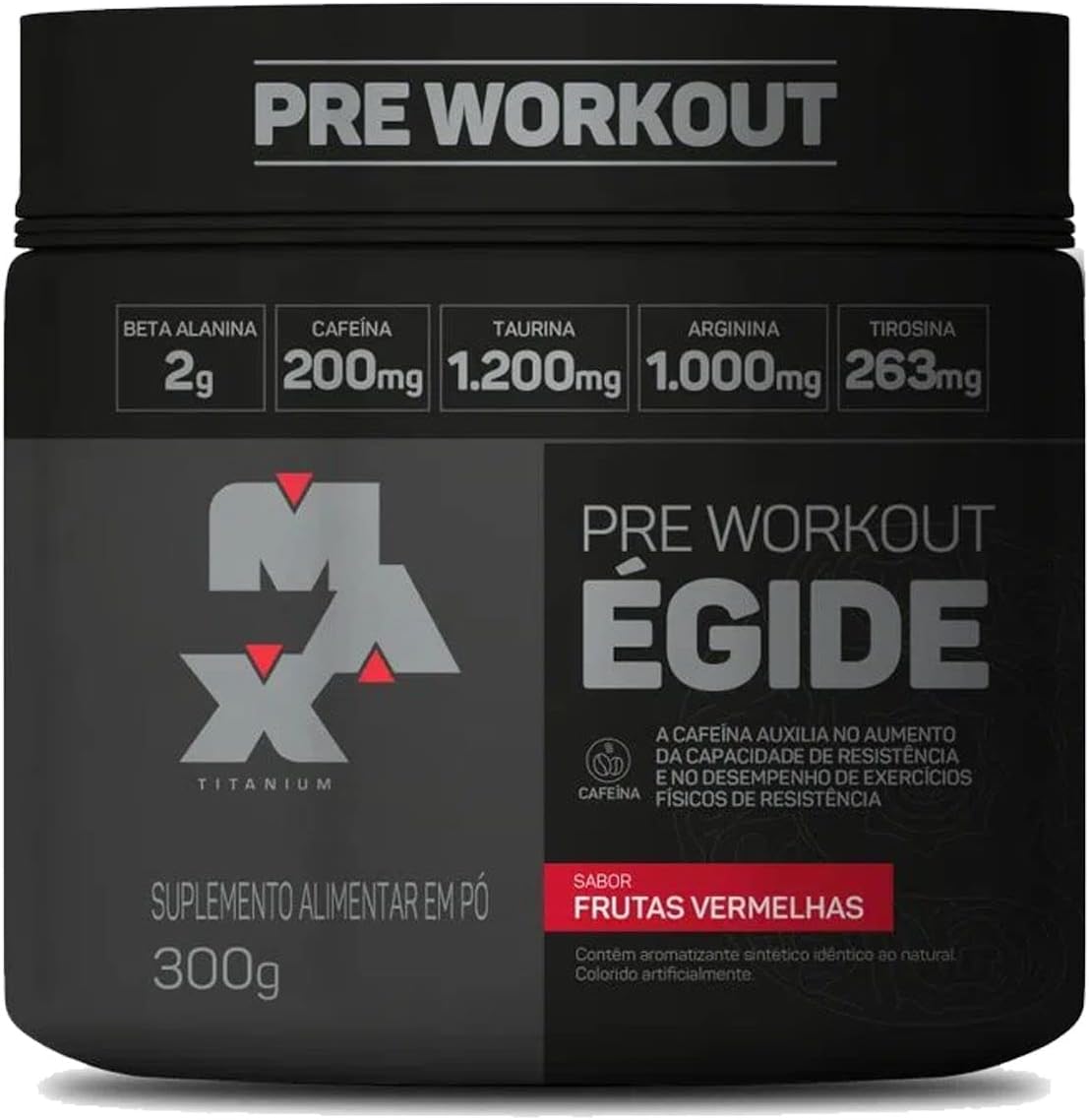 Pré-Treino Max Titanium Égide, Frutas Vermelhas, 300g