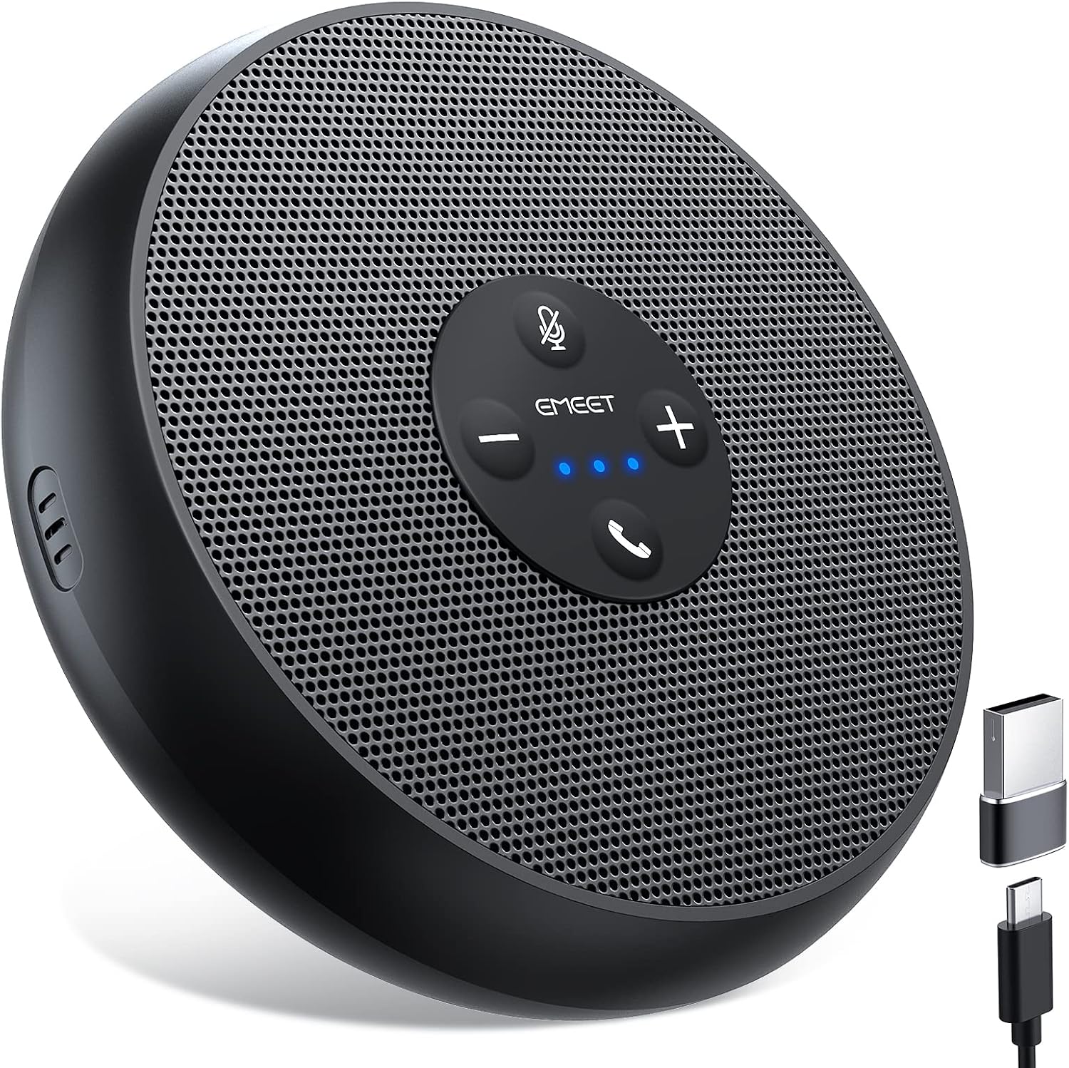 Alto-falante USB EMEET, microfones AI certificados com zoom M1A