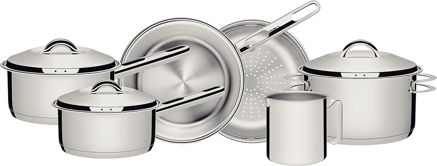Tramontina Jogo de Panelas de Aço Inox com Fundo Triplo 6 peças Solar