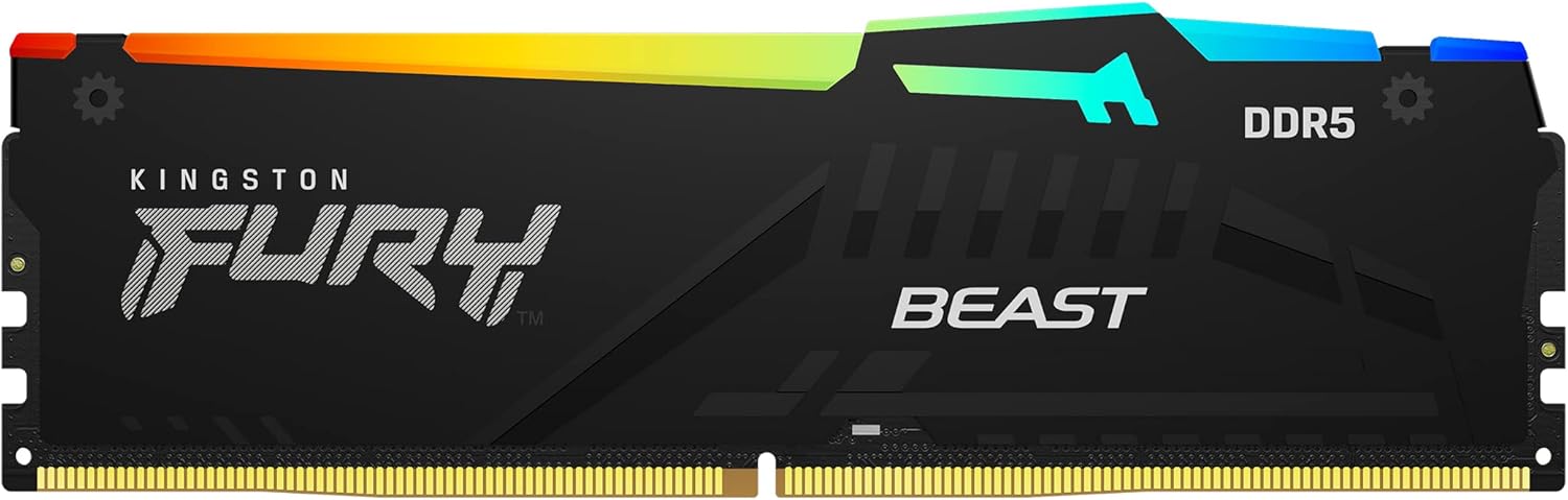 Kingston Módulo único de memória para jogos de desktop Fury Beast DDR5 RGB 8GB 5600MT/s DD
