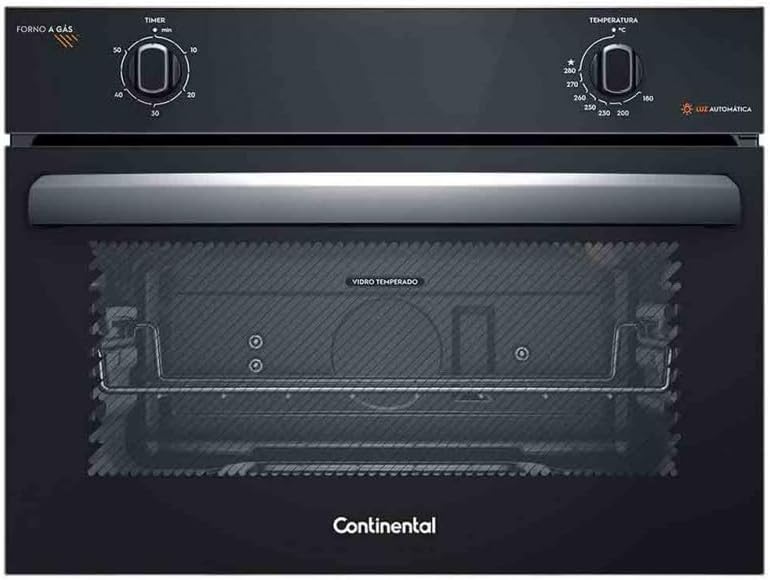 Forno de Embutir a Gás OC4GM Preto 50 Litros com TOPLimpaFácil e Timer, Embutir, 1400W