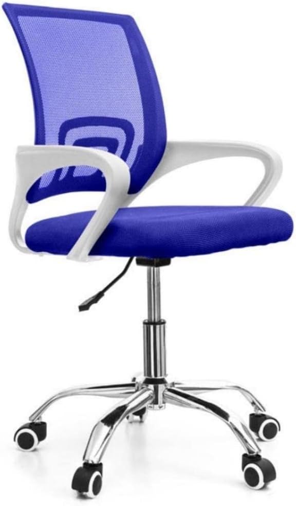 Cadeira de Escritório Secretária Base Cromada com Rodinha Fortt Lisboa Azul