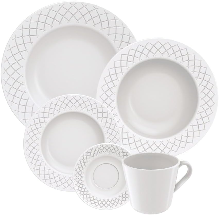 Aparelho de Jantar Tramontina Ingrid em Porcelana 20 Peças