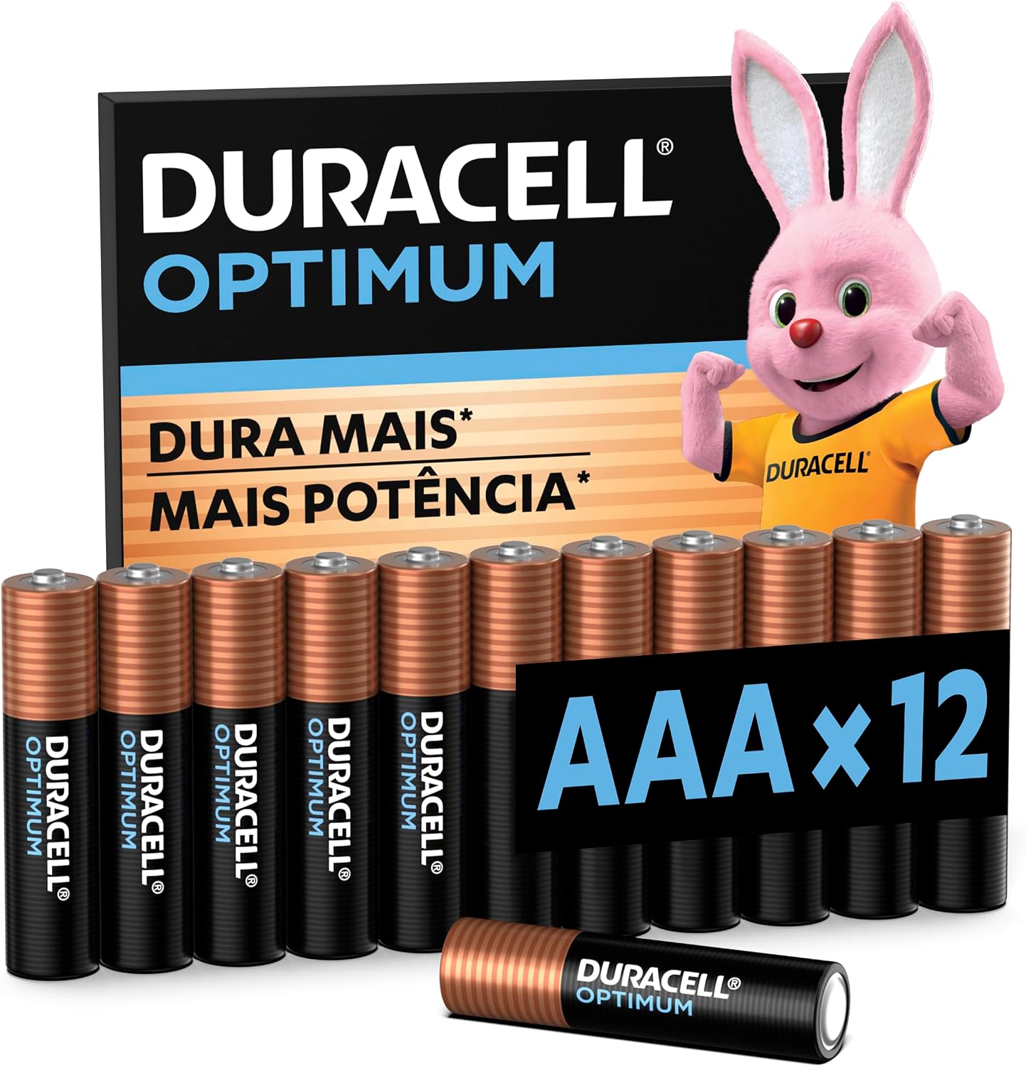 Duracell Pilhas Optimum AAA Palito Pack 12 Unidades – Dura Mais – Para Controle de Videoga
