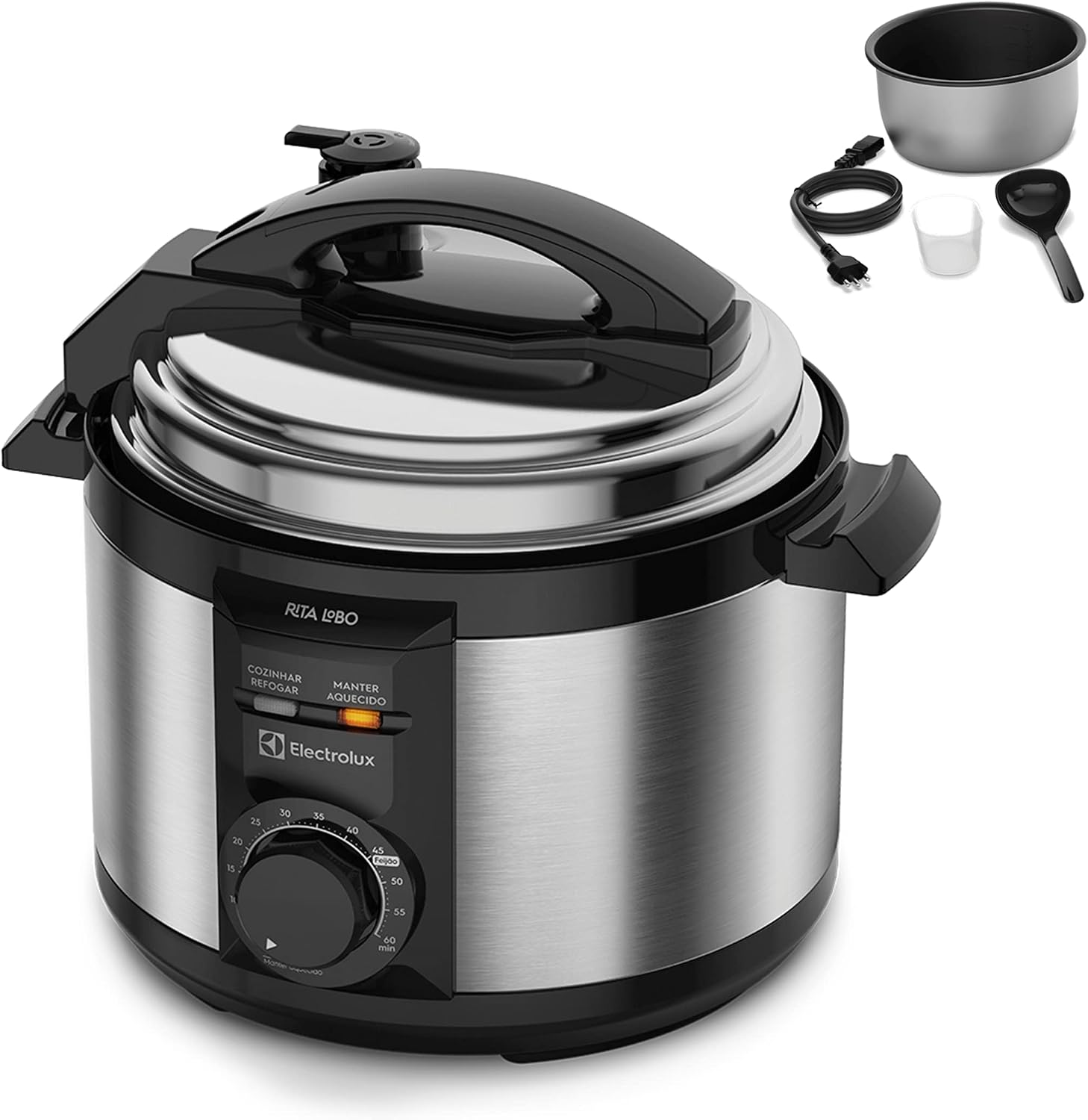 Panela pressão elétrica electrolux 3L inox PCE15 Rita Lobo 127v