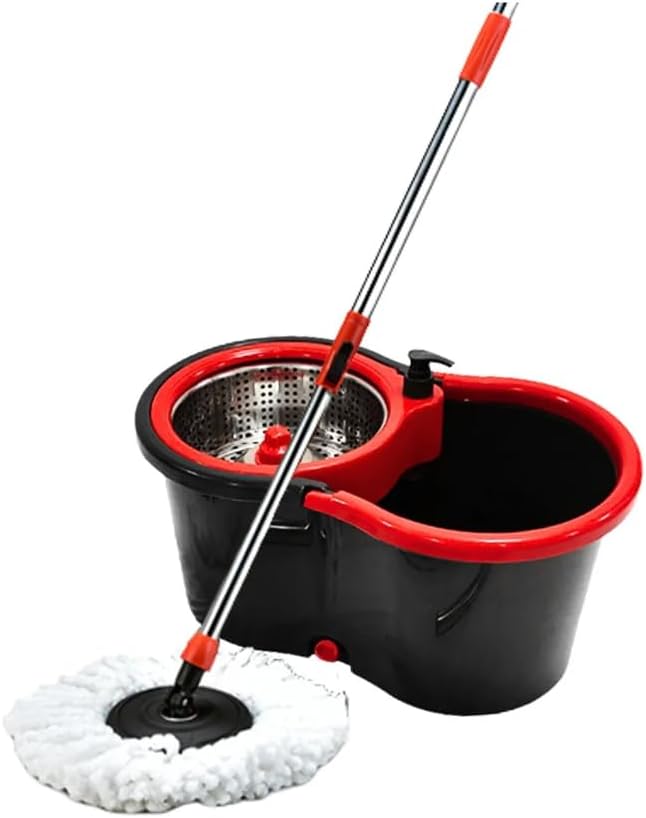 Powermaid Mop Giratorio Pro - Dois Baldes Com Centrífuga De Aço Inox - Balde De Enxague Co