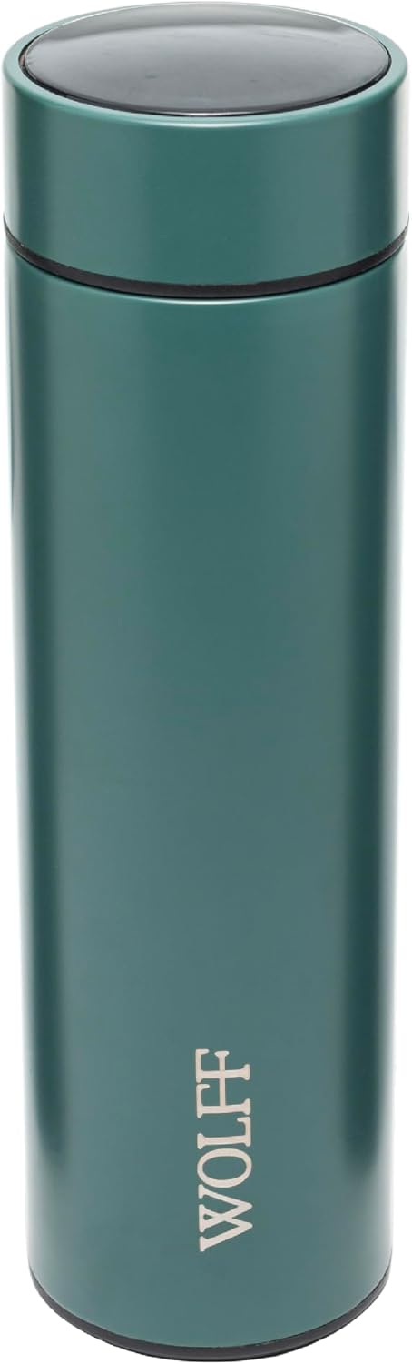 WOLFF - Garrafa Térmica de Aço Inox com Termômetro em Led 500ml Verde