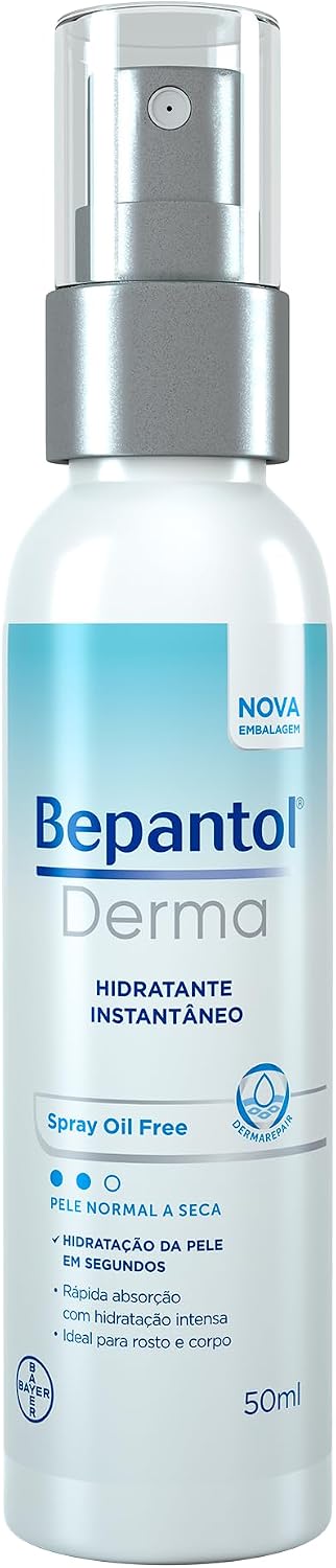 Bepantol Derma Hidratante Corporal e Facial, Spray para Pele Seca, 50ml