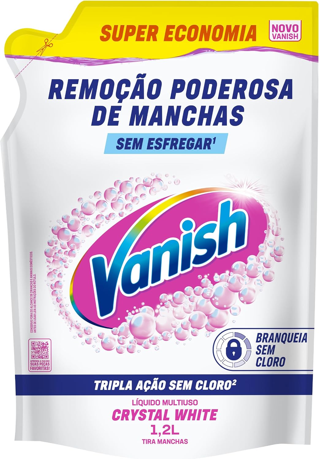 Vanish Tira Manchas Líquido Crystal White para Roupas Brancas 1,2L