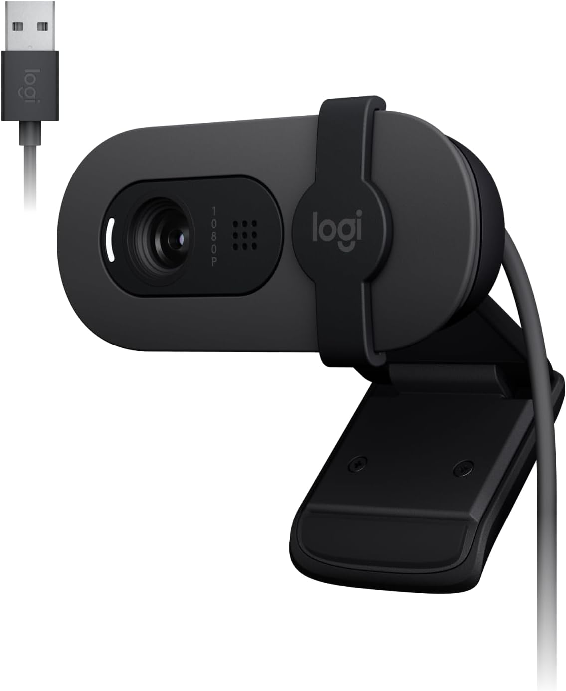 Webcam Full HD Logitech Brio 100 com Microfone Integrado, Proteção de Privacidade, Correçã