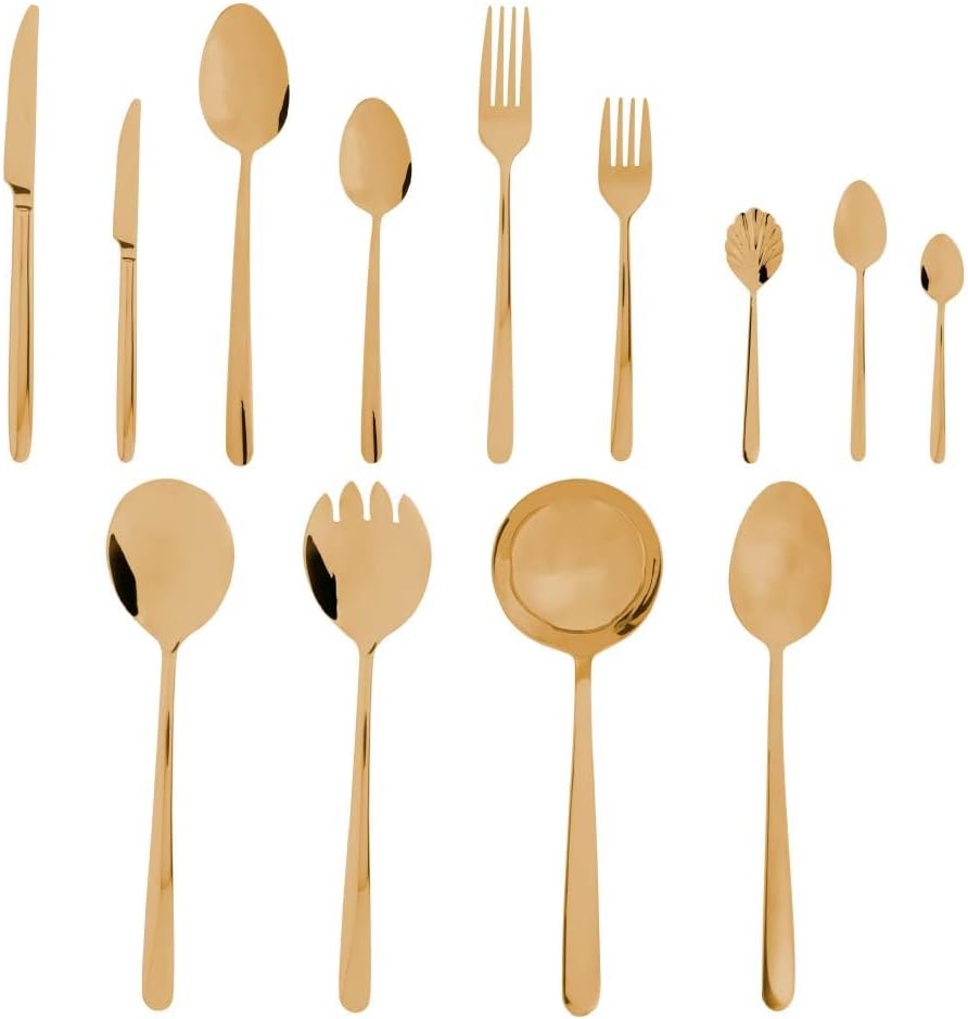 WOLFF Faqueiro de Aço Inox Viena Dourado 101 Peças